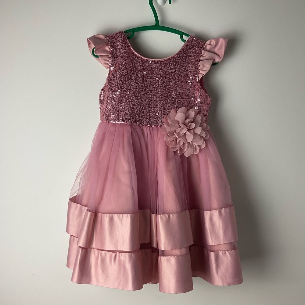 Pink Sparkly Sequins Tulle Dress Toddler Size 2-3T